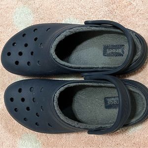 Men dark blue crocs size 12